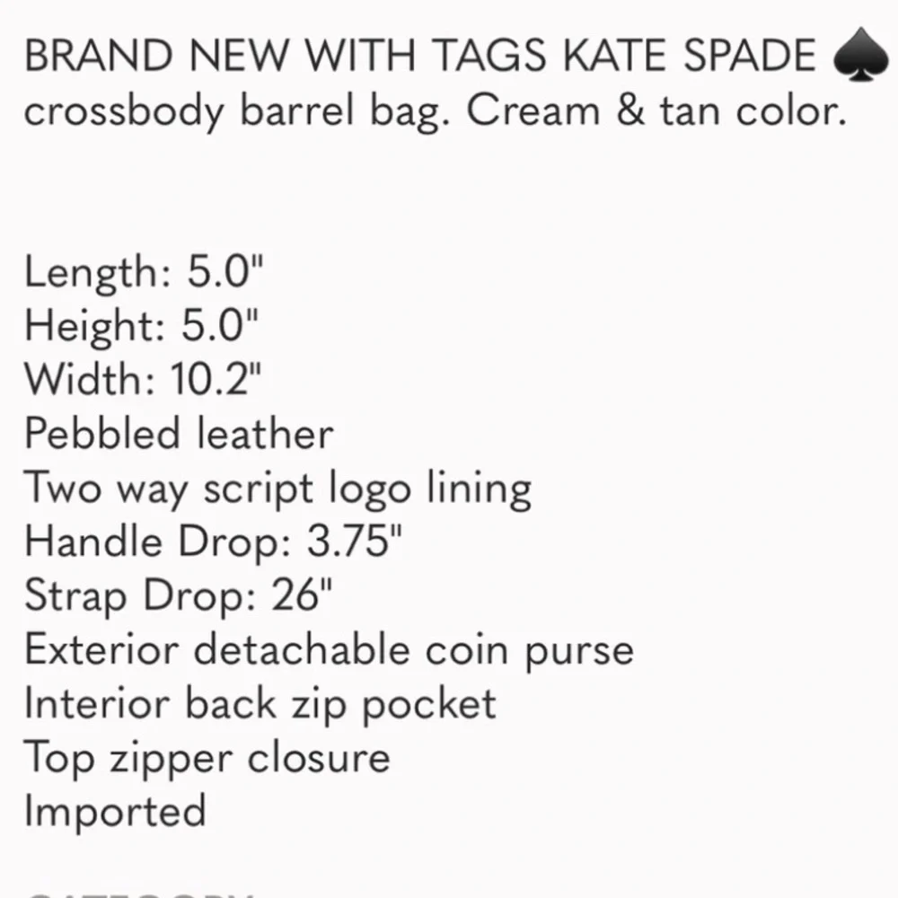 Kate Spade White and Tan Women's Bag Set - Picture 7 of 15